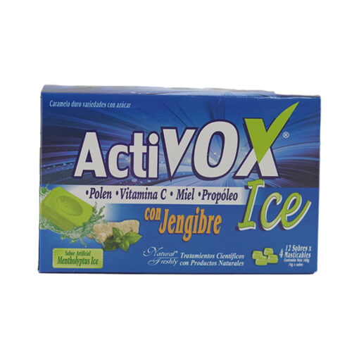 Antigripal Activox Ice Con Jengibre - Caramelo Masticable X 12 Sobres