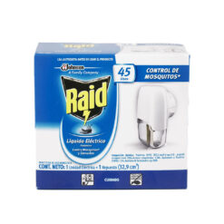 Raid Aparato + 1 Repuesto Liquido Electrico Contra Mosquitos y Zancudos x 32,9cm3