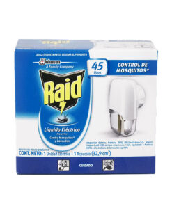 Raid Aparato + 1 Repuesto Liquido Electrico Contra Mosquitos y Zancudos x 32,9cm3