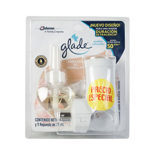 Glade Aceite Con Aparato y 1 Repuesto de Abrazos de Vainilla