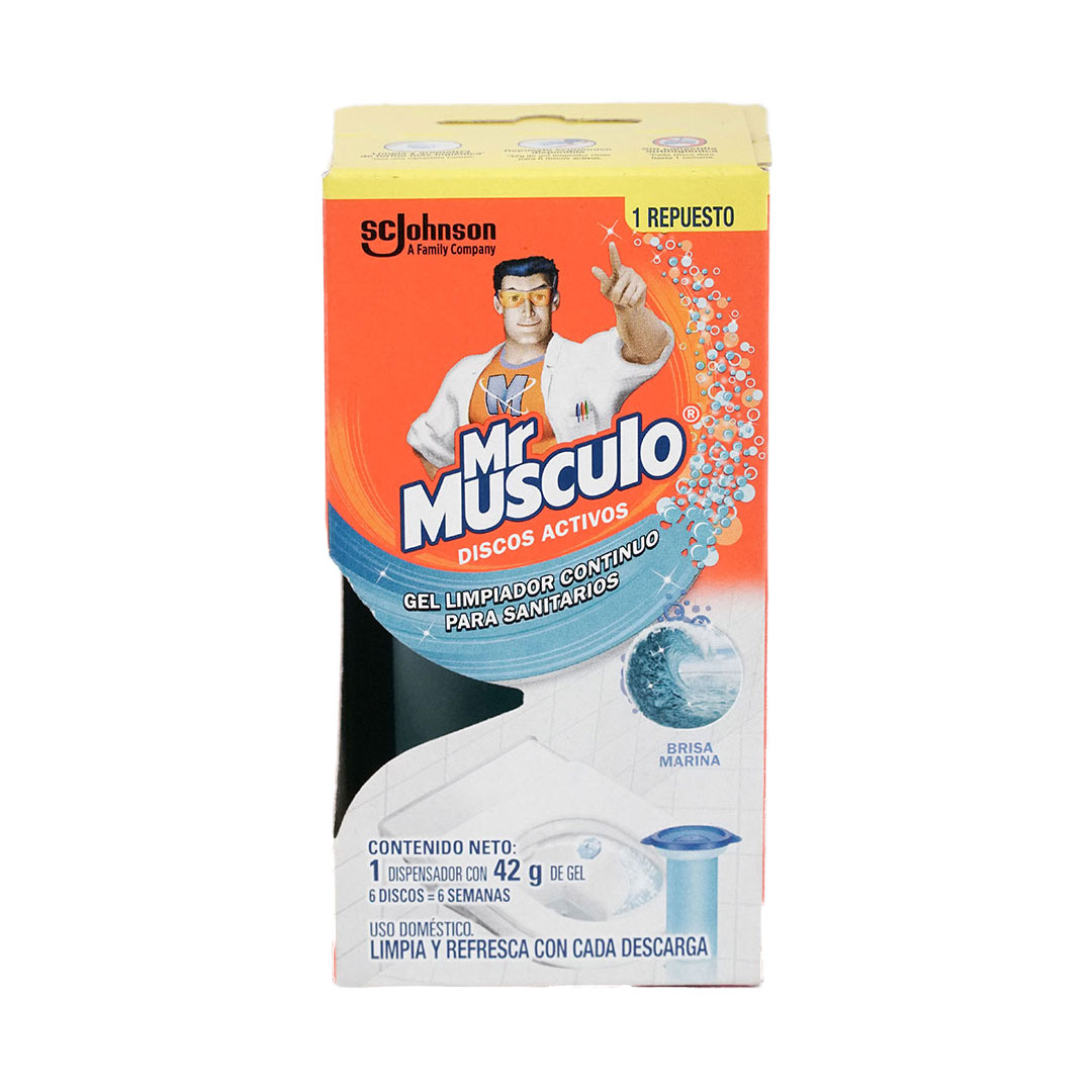 Mr Musculo Disco Activo Brisa Marina - 1 Dispensador con 42g de Gel