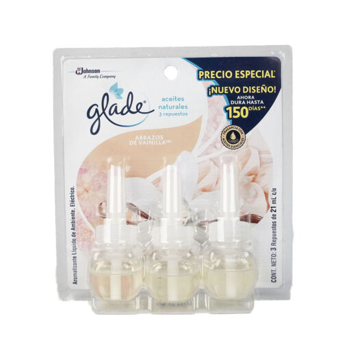 Glade Repuestos x 3 Aceites Naturales - Abrazos de Vainilla