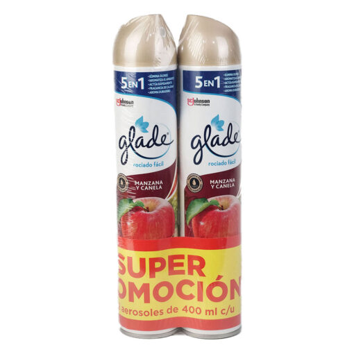 Super Promoción 2 Glade en Aerosol Manzana y Canela x 400ml c/u