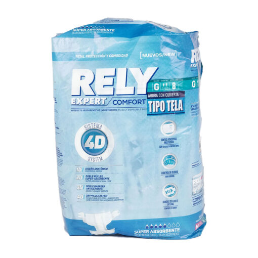 Pañal Adulto Rely Comfort Tipo Tela Talla L (8 Und)