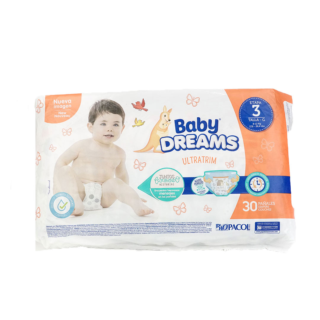 Pañal Babydreams Ultratrim Etapa 3- G (30 Und)
