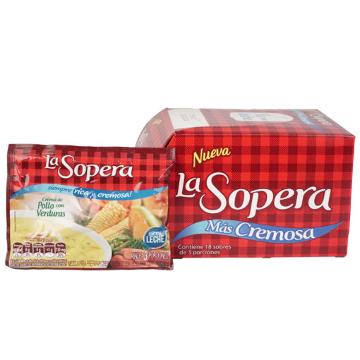 La Sopera Crema de Pollo con Verduras Rinde 6 Porciones - 18 Sobres