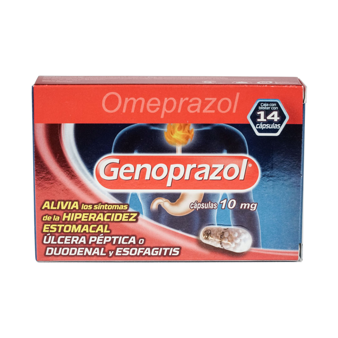 Genoprazol Omeprazol 14 Capsulas x 10Mg.