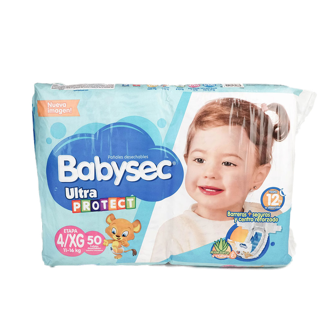 Pañal BabySec Ultraprotect Etapa 4/XG (50 und)