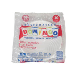 Plato Pequeño Blanco Domingo x 20 Unds.