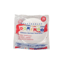 Plato Mediano Blanco Domingo x 20 Unds.