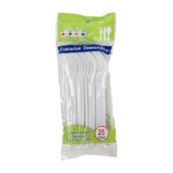 Tenedores Grandes Blanco Domingo x 25 Unds.