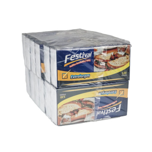 Palillo Festival Extra Largo para Sandwich 12 Cajitas x 120 Unds c/u