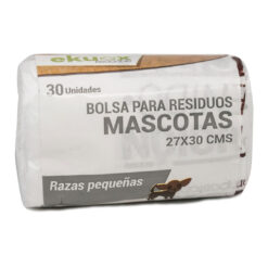 30 Bolsas Ekuox para Residuos de Mascotas - Medidas 27 X 30 cms