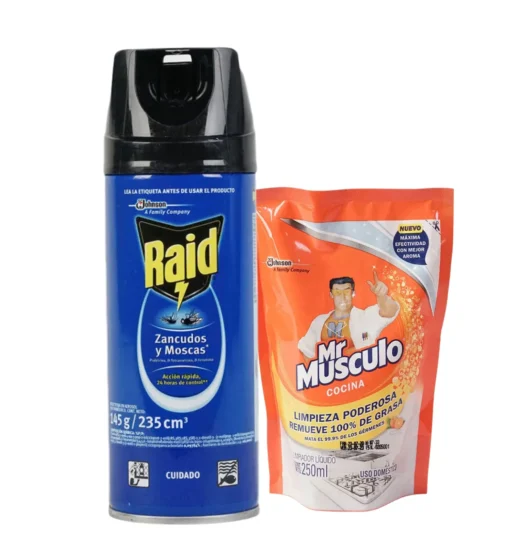 Raid Zancudos Y Moscas  + Mr Musculo Cocina Antigrasa